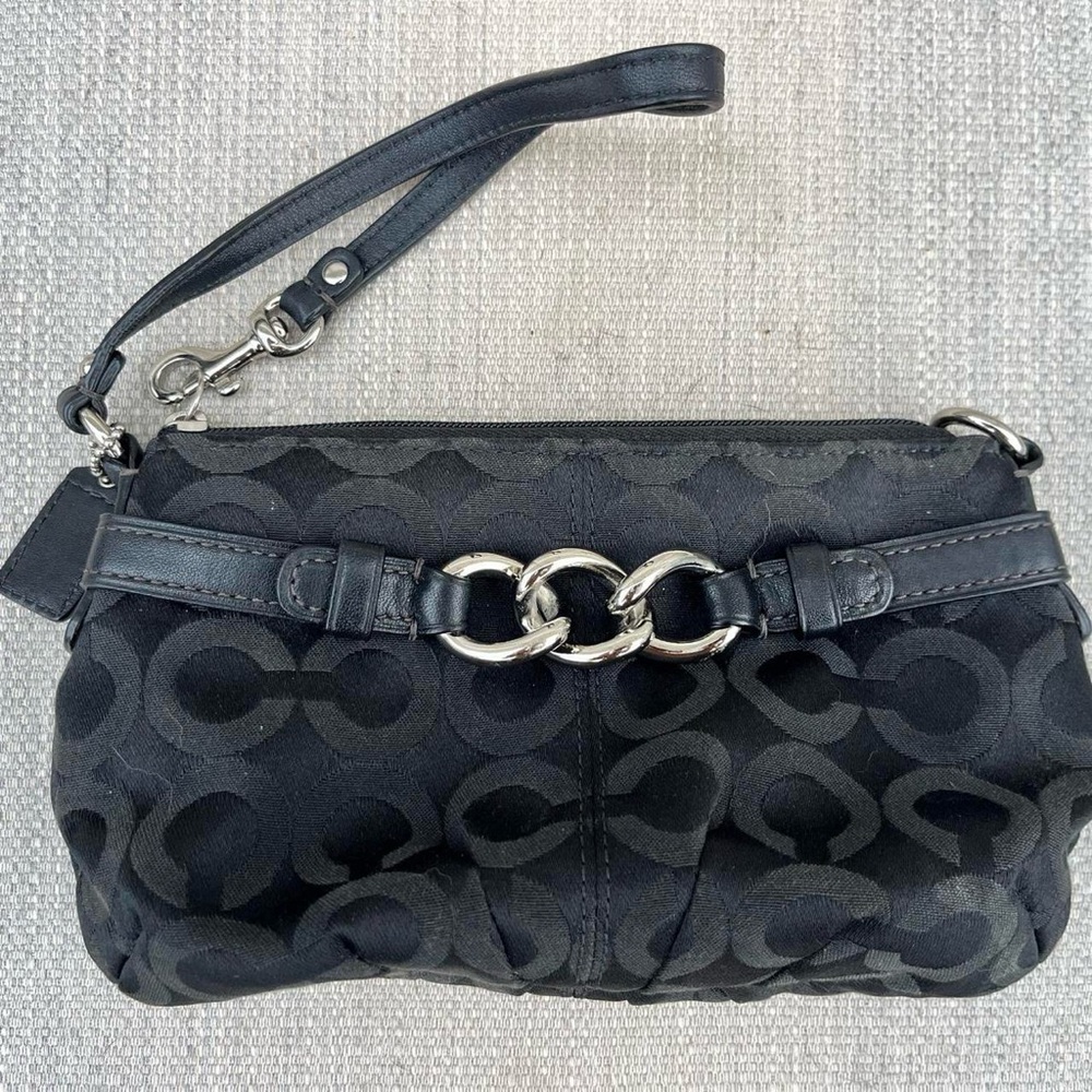 Coach Black C Wristlet